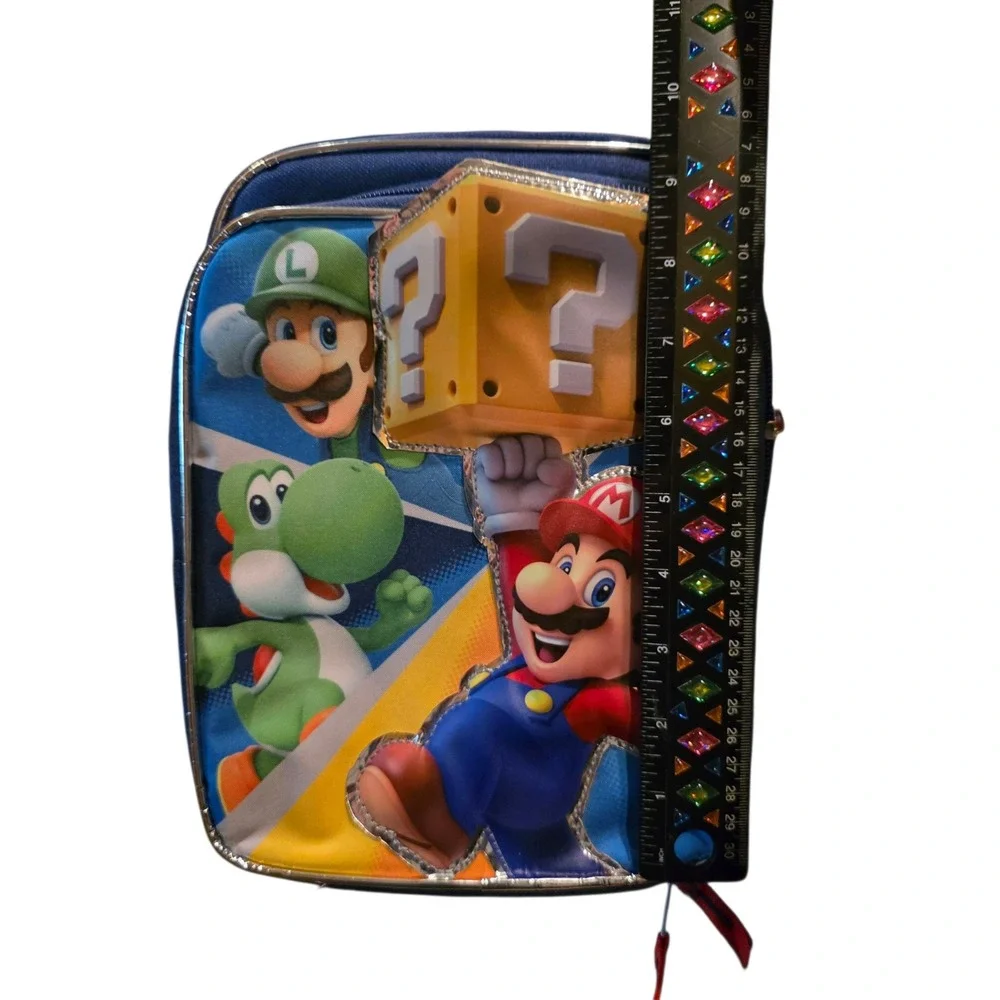 Super Mario Brothers Lunch Box Insulated Yoshi Luigi Mario Question Block NWT‎